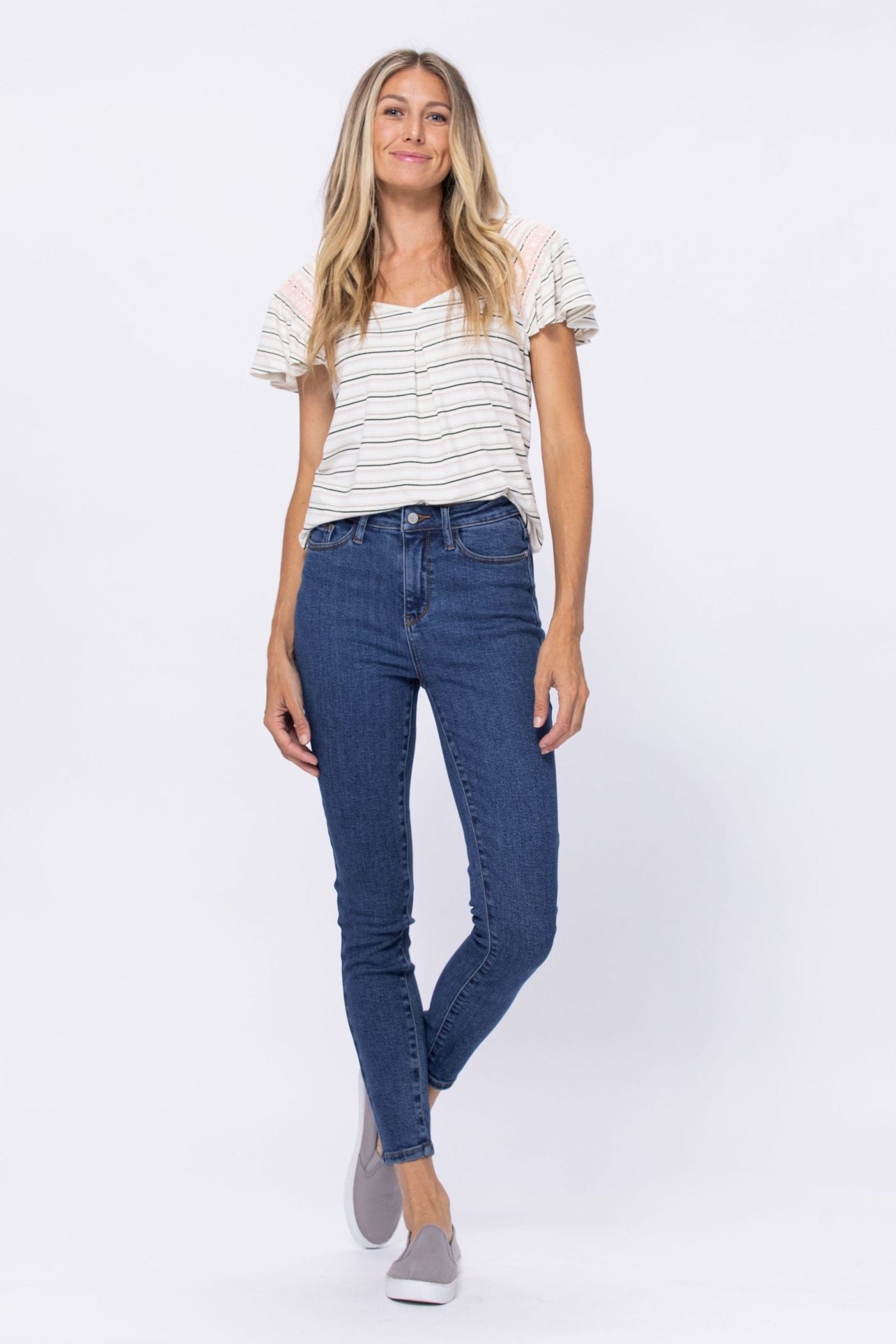 Judy Blue High Rise Stone Wash Skinny - Corinne Boutique Family Owned and Operated USA