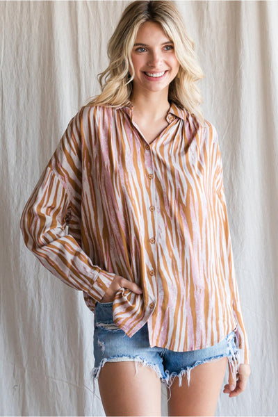 Hailey Zebra Print Top - Corinne Boutique Family Owned and Operated USA