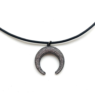 Gunmetal Pave’ Crescent by Karli Buxton - Corinne Boutique Family Owned and Operated USA