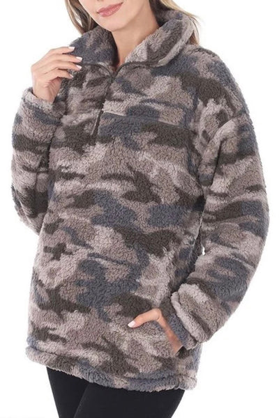 Cassie Camo Sherpa - Corinne Boutique Family Owned and Operated USA