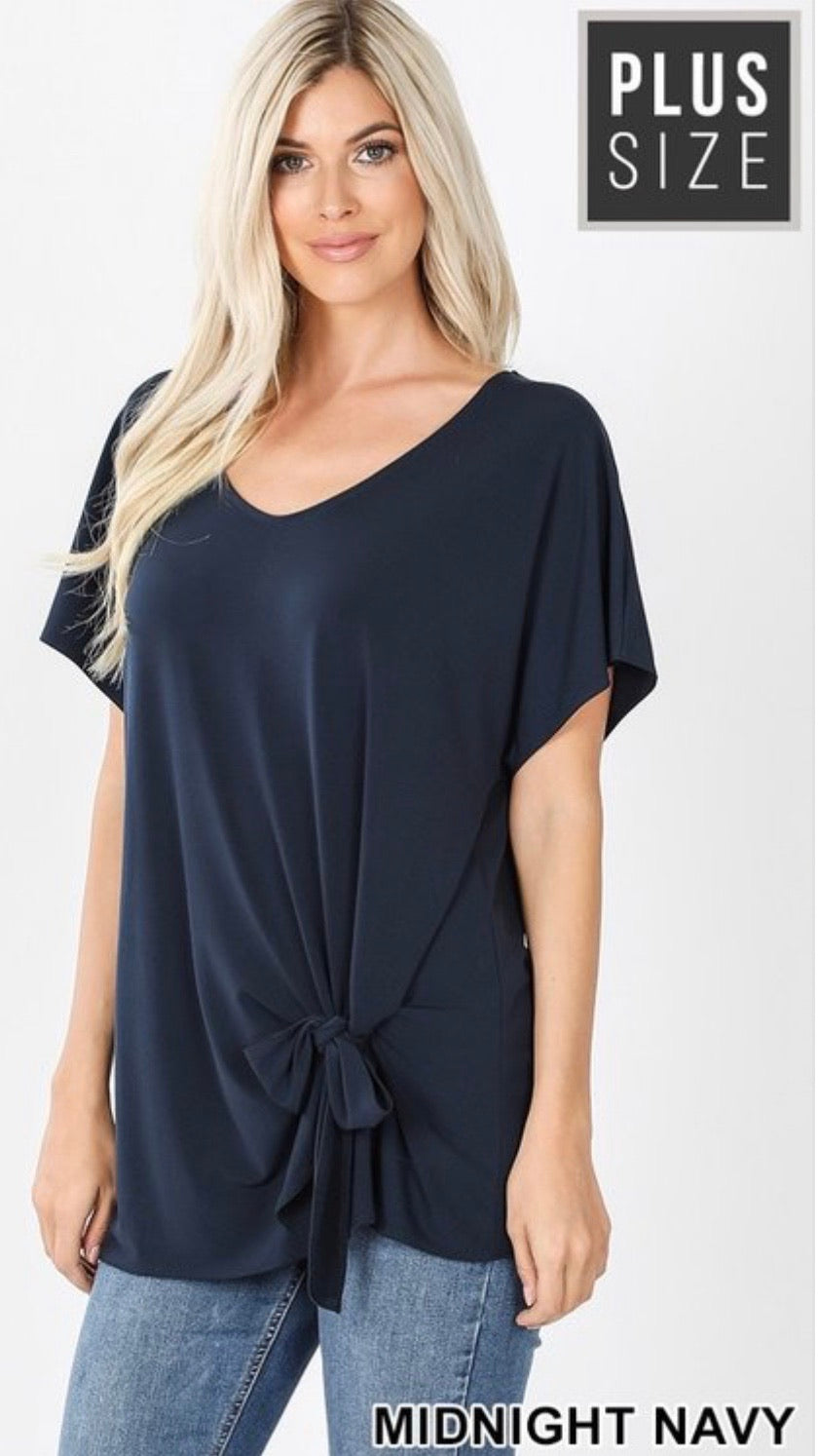 Camellia Side Tie Top (Plus) - Corinne an Affordable Women's Clothing Boutique in the US USA