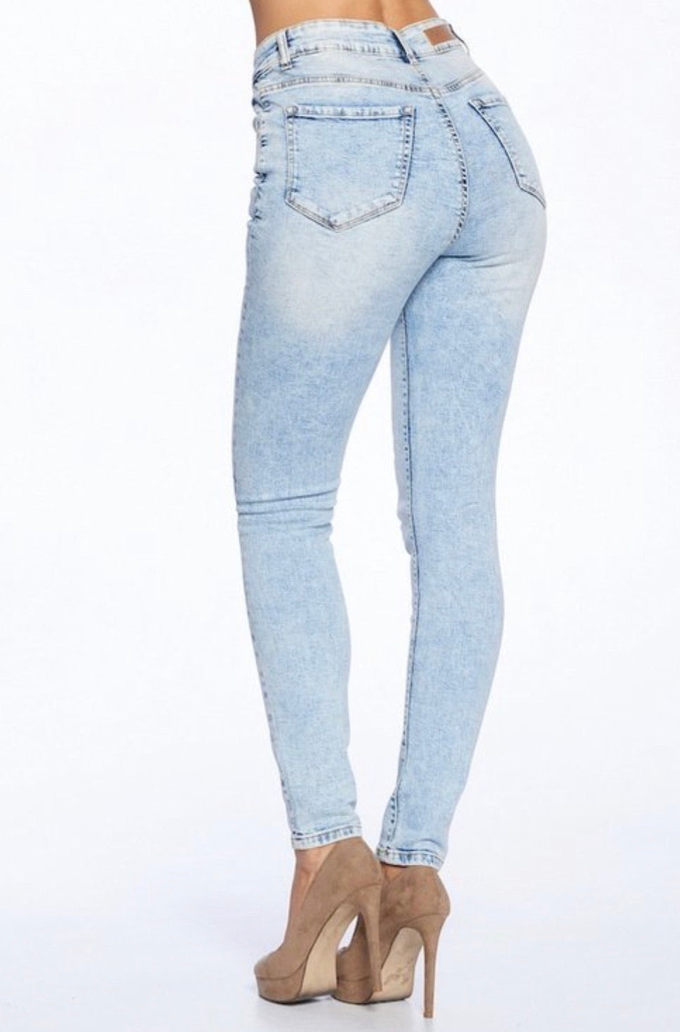 Missy High Rise Distressed Skinny Jeans - Corinne Boutique Family Owned and Operated USA