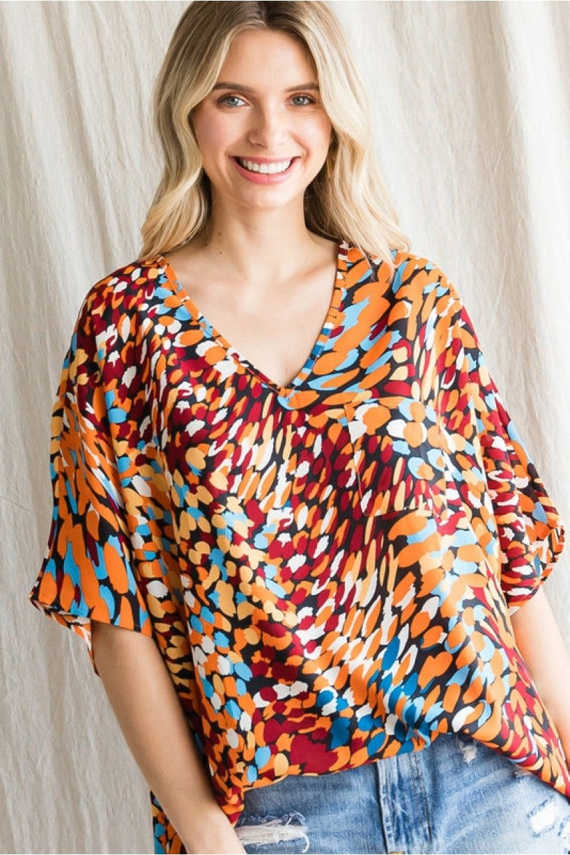 Mason Multi-Print Top - Corinne Boutique Family Owned and Operated USA