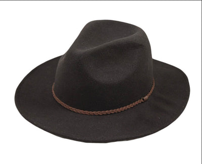 Chocolate Large Brim Fedora - Corinne Boutique Family Owned and Operated USA