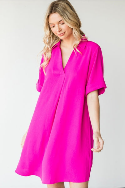 Haleigh V-neck Shift Dress - Corinne Boutique Family Owned and Operated USA