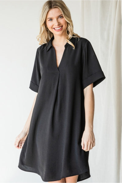 Haleigh V-neck Shift Dress - Corinne Boutique Family Owned and Operated USA