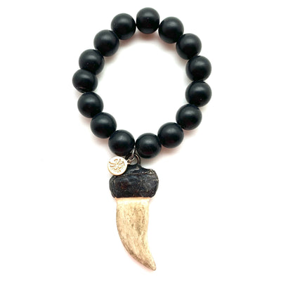 Karli Buxton Black Onyx Stretch Bracelet - Corinne Boutique Family Owned and Operated USA