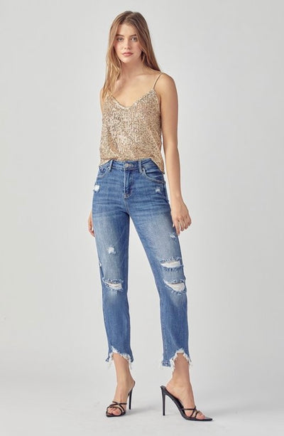 Hannah High Rise Dad Jeans - Corinne Boutique Family Owned and Operated USA