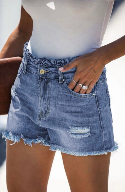 Tasha High Waist Denim Shorts - Corinne Boutique Family Owned and Operated USA