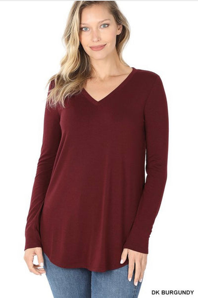 Trella V-Neck Basic Top - Corinne Boutique Family Owned and Operated USA