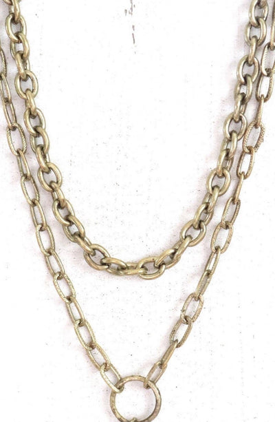 Antique Gold Layered Necklace - Corinne Boutique Family Owned and Operated USA