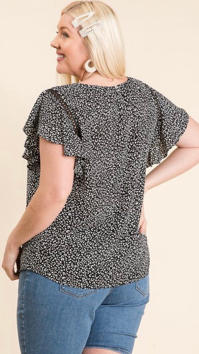 Kate Animal Print Woven Top (Plus) - Corinne an Affordable Women's Clothing Boutique in the US USA