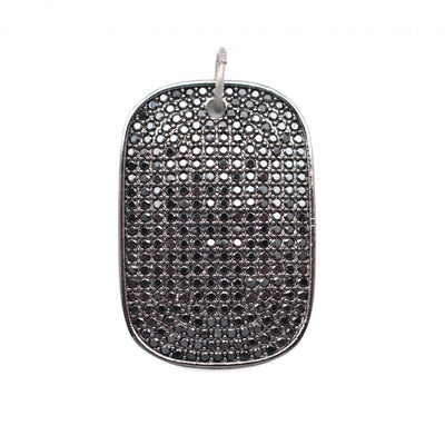Pave’ Crystal Black Dog Tag by Karli Buxton - Corinne Boutique Family Owned and Operated USA