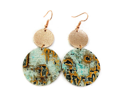 Turquoise Wildwood Leather Earrings - Corinne Boutique Family Owned and Operated USA