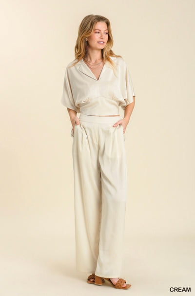 Summer Satin Pants - Corinne Boutique Family Owned and Operated USA