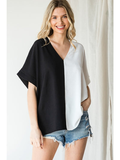 Lynda Duo-Tone Top - Corinne Boutique Family Owned and Operated USA