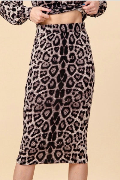 Alana Animal Print Pencil Skirt - Corinne Boutique Family Owned and Operated USA