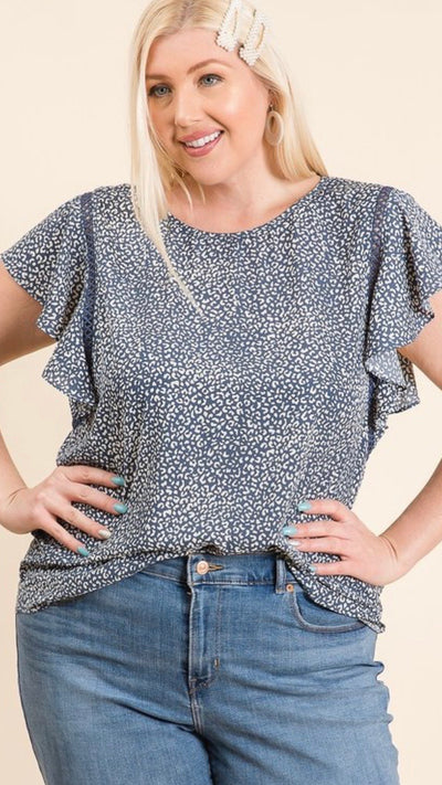 Kate Animal Print Woven Top (Plus) - Corinne an Affordable Women's Clothing Boutique in the US USA