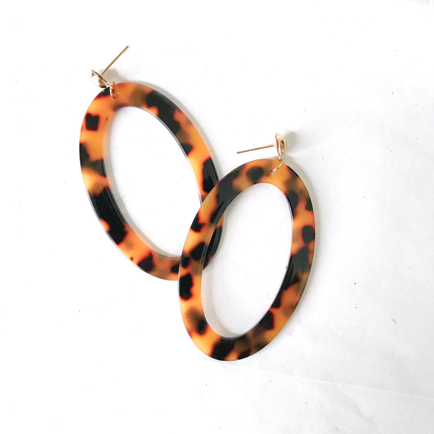 Tortoise Oval Hoops - Corinne an Affordable Women's Clothing Boutique in the US USA