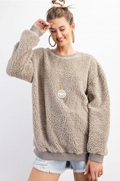 Rebecca Fleece Crew-Neck Pullover - Corinne Boutique Family Owned and Operated USA
