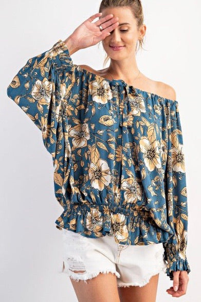 Tessa Floral Rayon Gauze Top - Corinne an Affordable Women's Clothing Boutique in the US USA