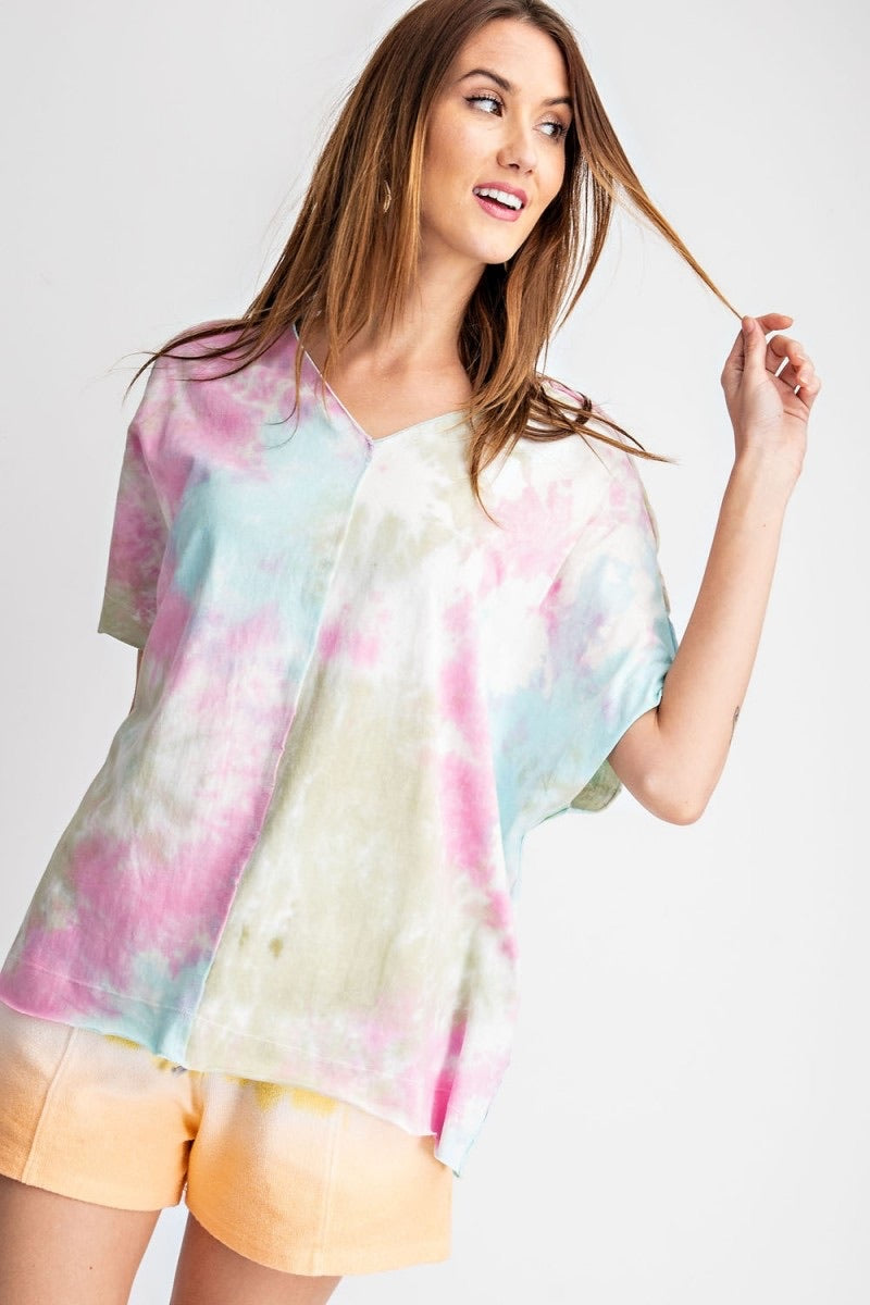 Tess Tie Dye Boxy Tee - Corinne an Affordable Women's Clothing Boutique in the US USA