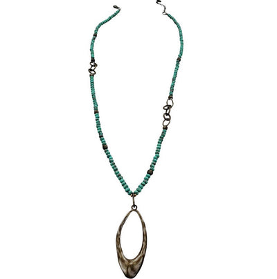 Beaded Turquoise Necklace - Corinne Boutique Family Owned and Operated USA