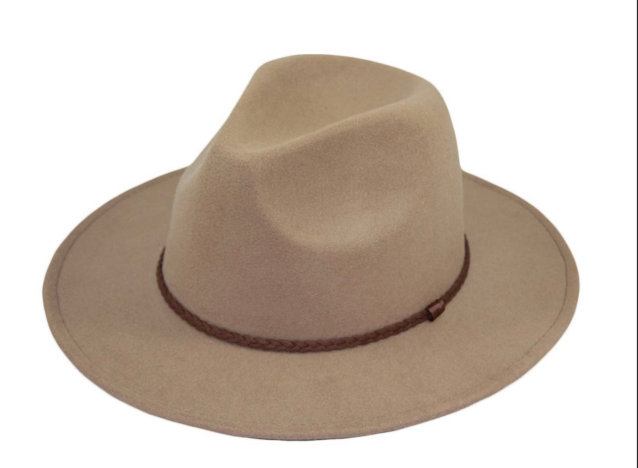 Camel Large Brim Fedora - Corinne Boutique Family Owned and Operated USA