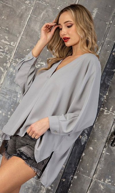 Malorie V-neck Blouse - Corinne Boutique Family Owned and Operated USA