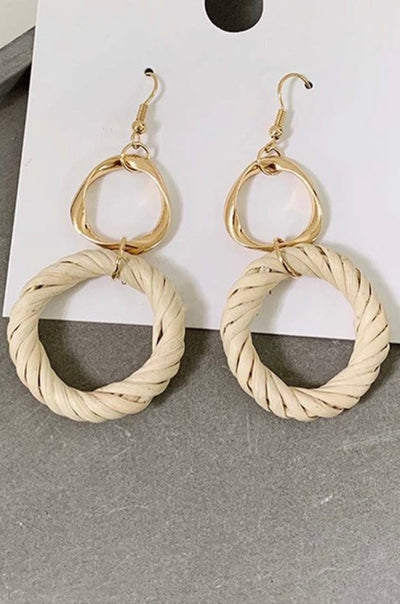 Woven Double Hoop Earrings - Corinne Boutique Family Owned and Operated USA
