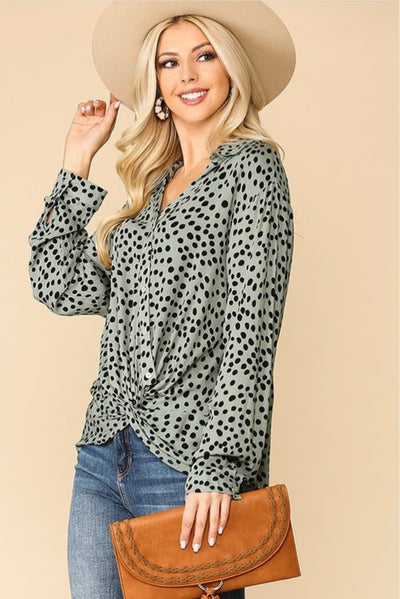 Krista Twist Front Top - Corinne Boutique Family Owned and Operated USA