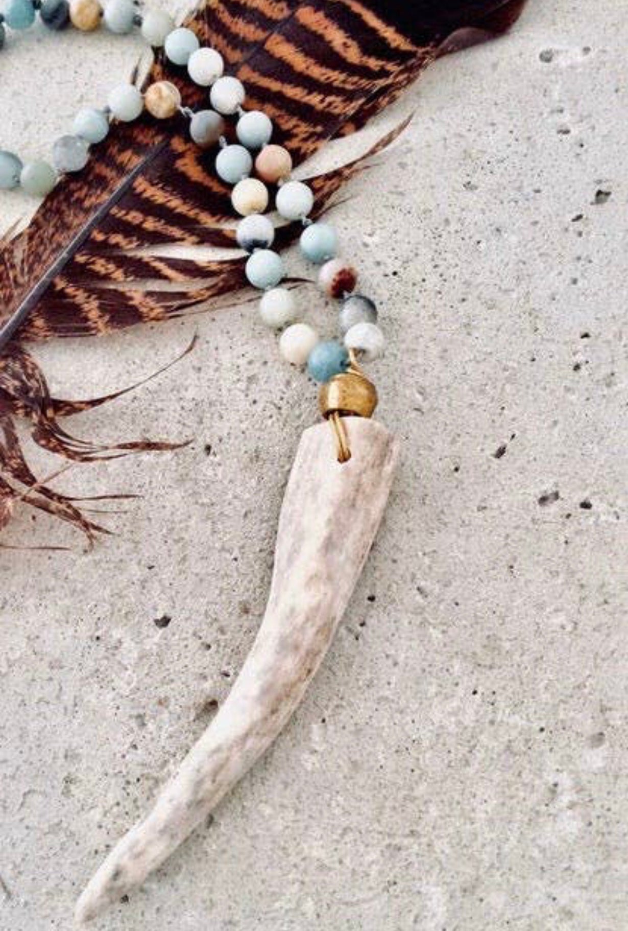 Deer Antler Silk Knotted Necklace - Corinne Boutique Family Owned and Operated USA
