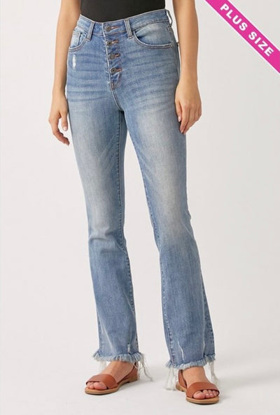 Presley High Rise Straight Leg Jeans Plus - Corinne Boutique Family Owned and Operated USA