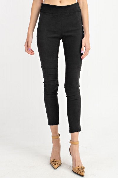 Carolyn Suede Motto Leggings - Corinne Boutique Family Owned and Operated USA