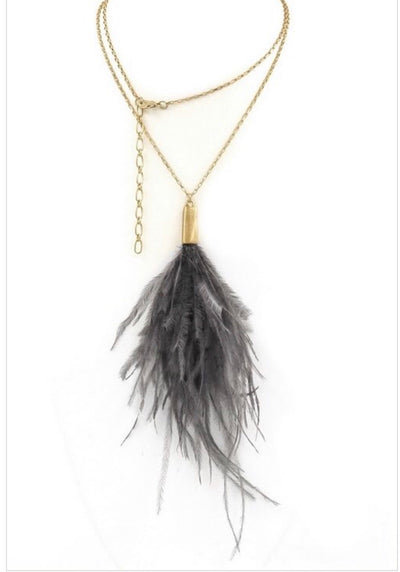 Feather Tassel Pendant - Corinne an Affordable Women's Clothing Boutique in the US USA