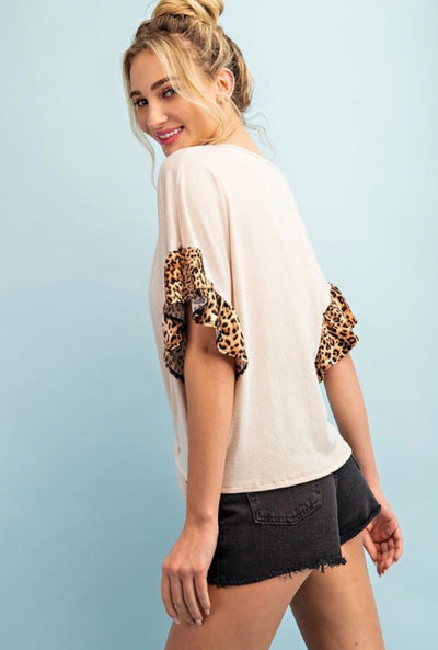 Evie Cheetah V-neck Top - Corinne an Affordable Women's Clothing Boutique in the US USA