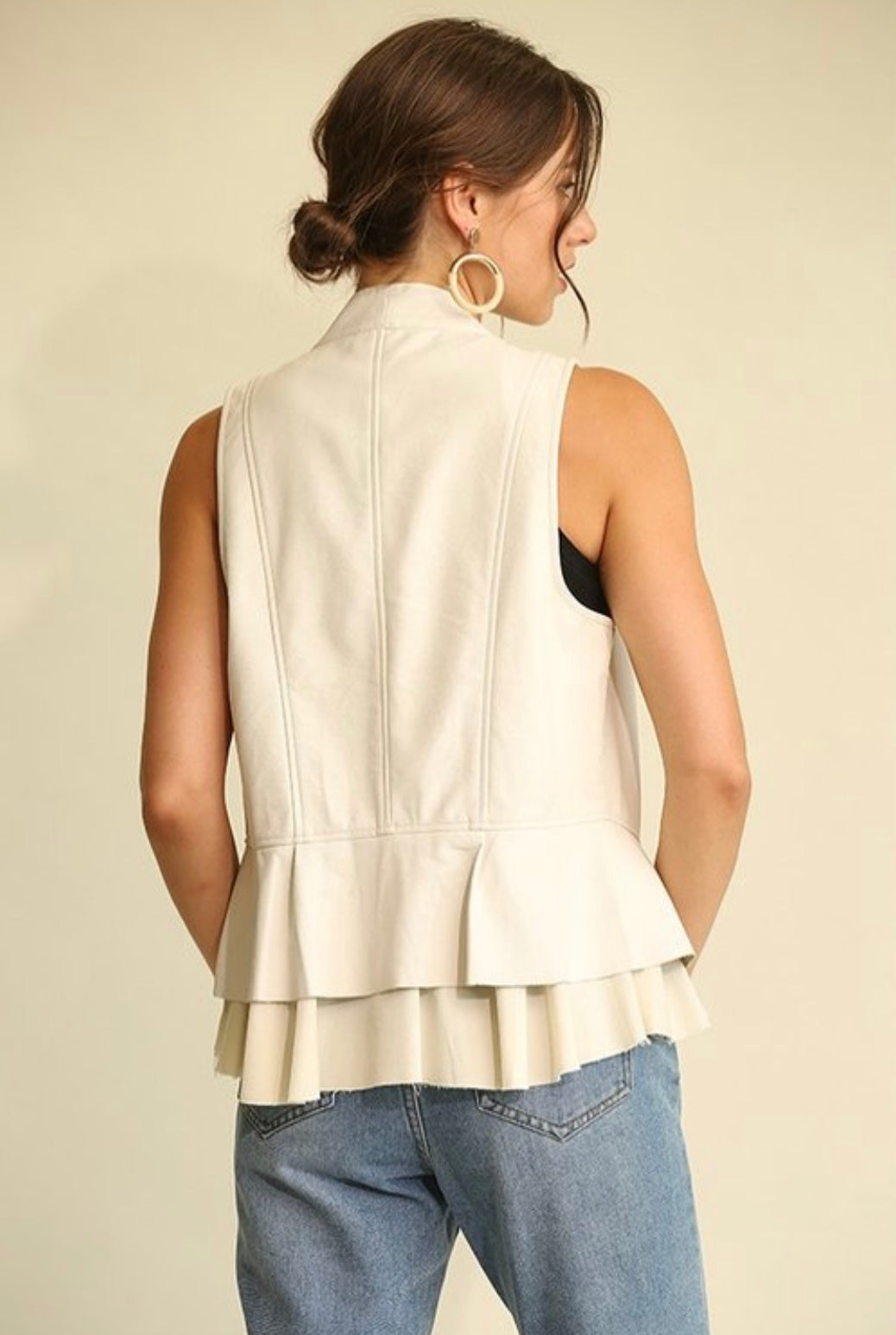 Liza Faux Leather Vest - Corinne Boutique Family Owned and Operated USA