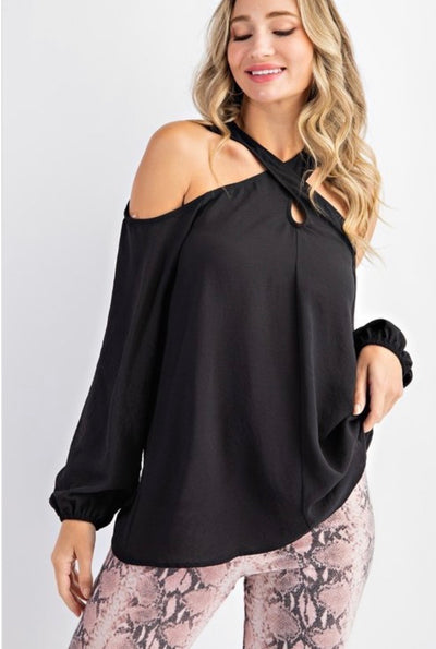 Tara Woven Bubble Sleeve Top - Corinne an Affordable Women's Clothing Boutique in the US USA