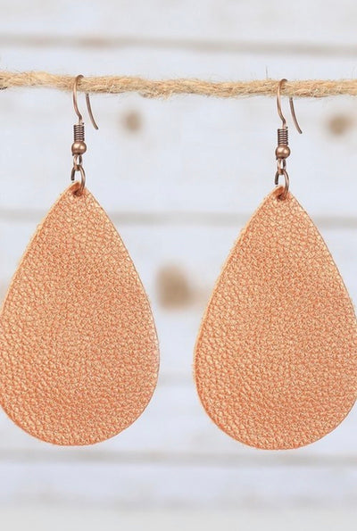 Leather Teardrop Earrings - Corinne an Affordable Women's Clothing Boutique in the US USA