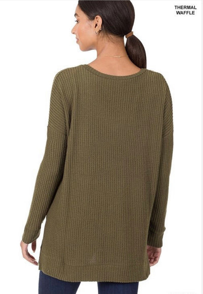 Celia Brushed Thermal Sweater - Corinne Boutique Family Owned and Operated USA
