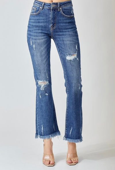 Hope Mid Rise Ankle Flare Jeans - Corinne Boutique Family Owned and Operated USA