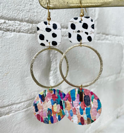 Sienna Dalmatian Hoop Earrings - Corinne Boutique Family Owned and Operated USA