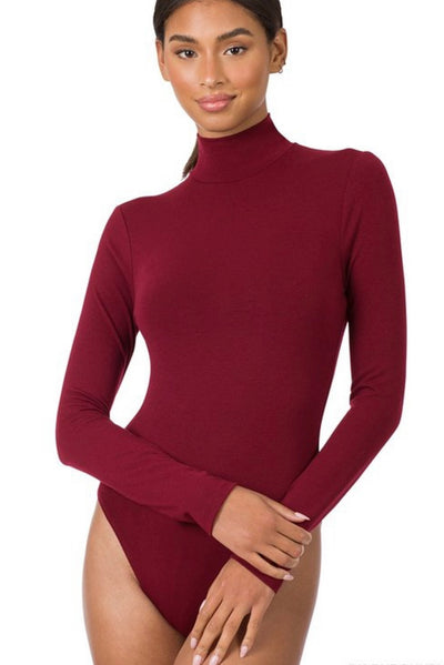 Monica Mock Neck Bodysuit - Corinne Boutique Family Owned and Operated USA