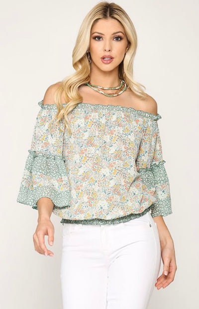 Darsi Floral Print Top - Corinne Boutique Family Owned and Operated USA