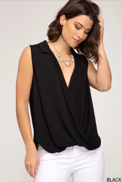Katrina Sleeveless Woven Top - Corinne Boutique Family Owned and Operated USA