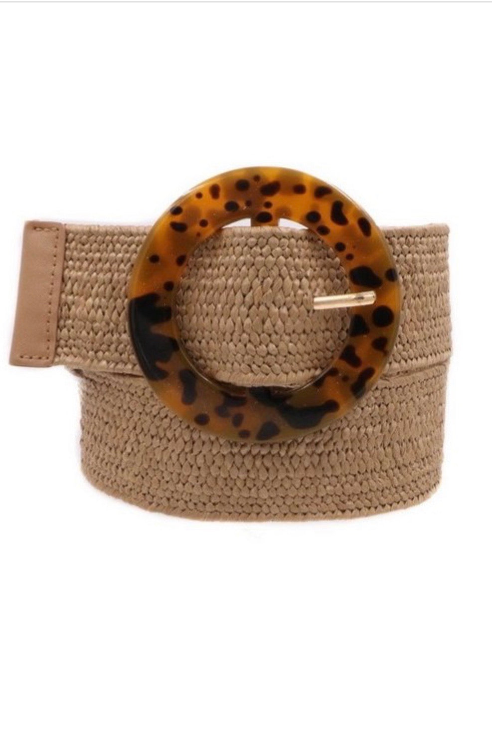 Straw Belt with Leopard Buckle - Corinne an Affordable Women's Clothing Boutique in the US USA