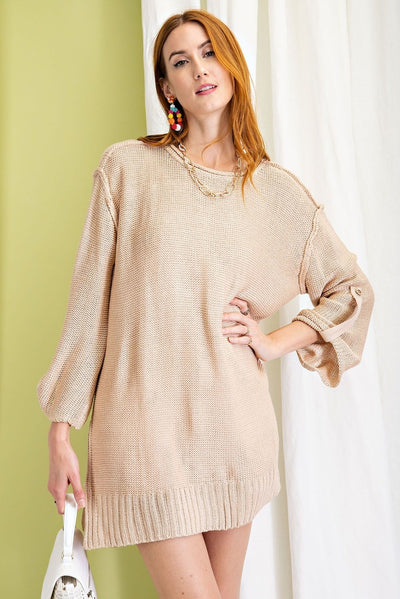 Kaleigh Knitted Oversized Sweater - Corinne Boutique Family Owned and Operated USA