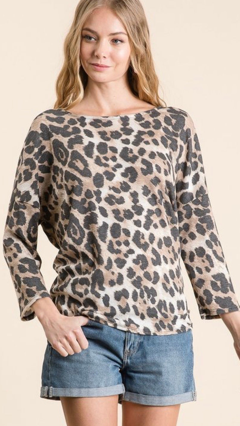 Sheree Animal Print Open Back Top - Corinne an Affordable Women's Clothing Boutique in the US USA