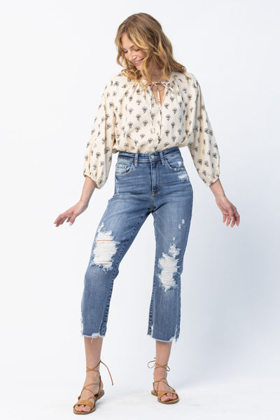Judy Blue High Rise Cropped Jeans - Corinne Boutique Family Owned and Operated USA