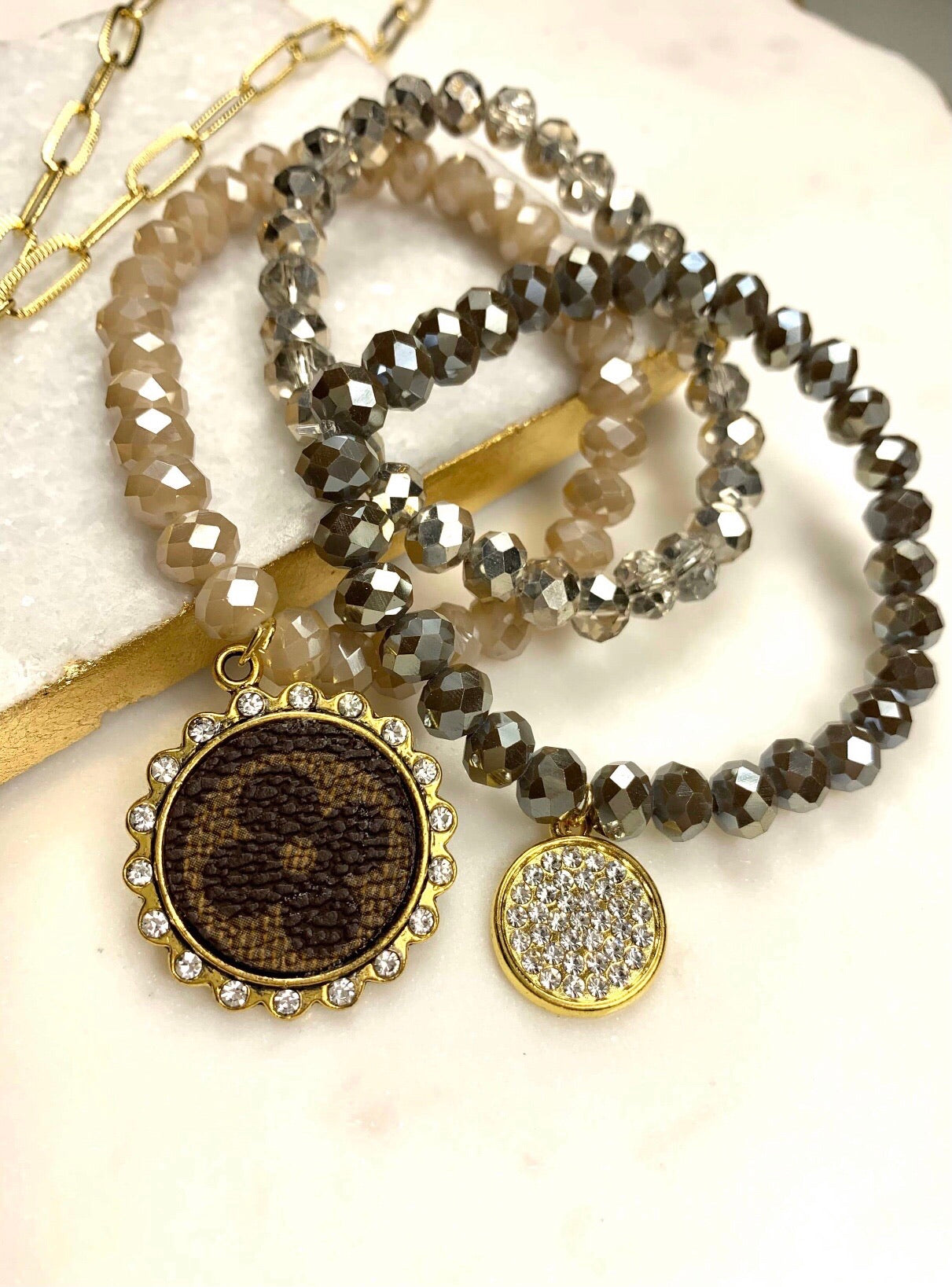UpCycle Gold Bracelet Stack - Corinne Boutique Family Owned and Operated USA